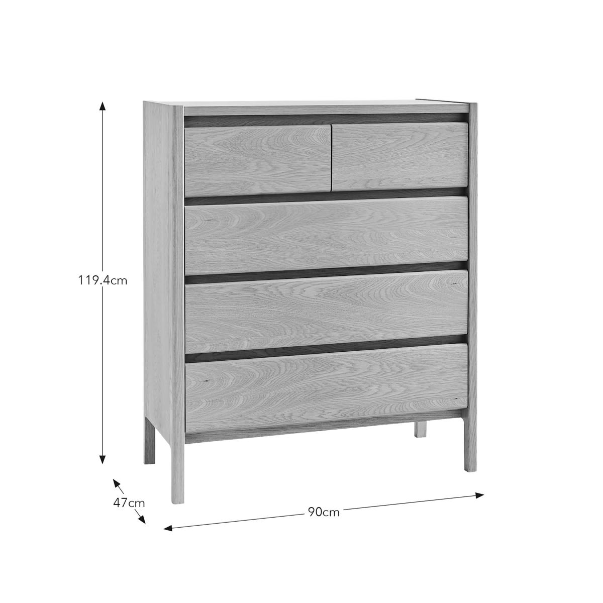 Elements Holmes 5 Drawer Chest, Oak Oak – image 6
