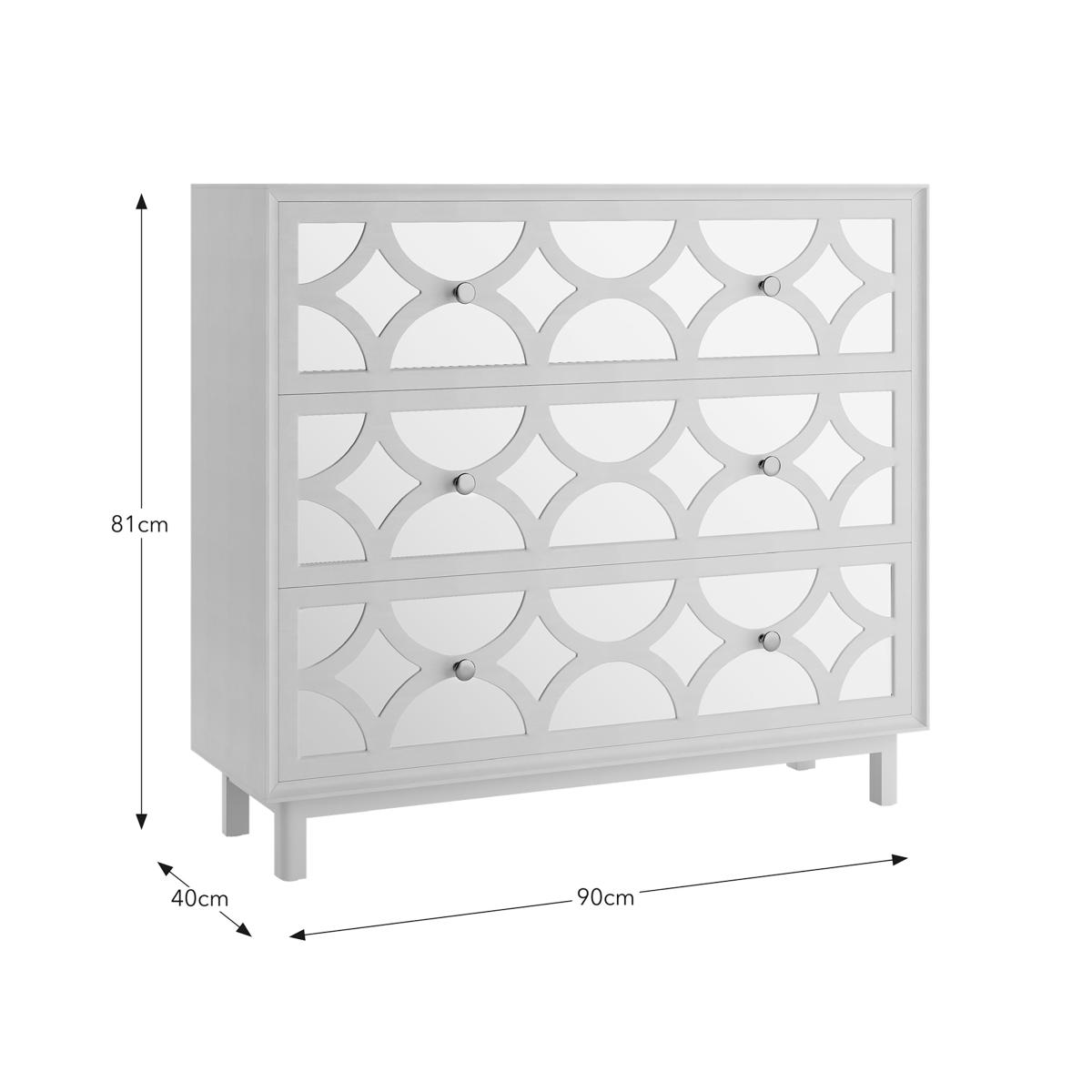Delphi 3 Drawer Chest, Mirrored Delphi Natural – image 8