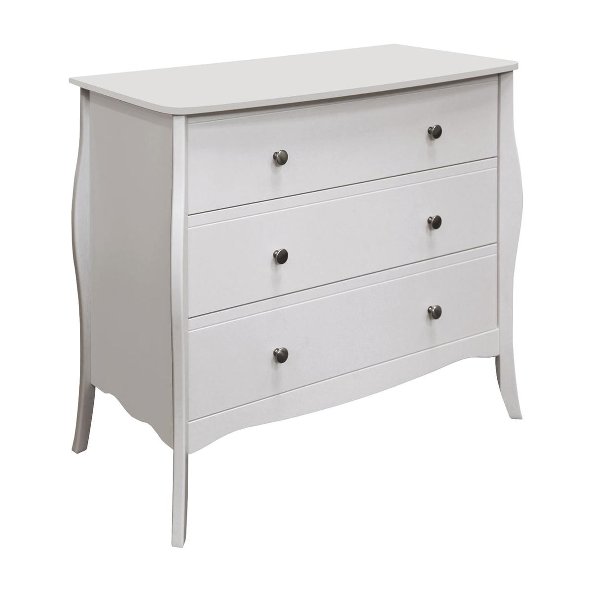 Baroque White 3 Drawer Chest White – image 2