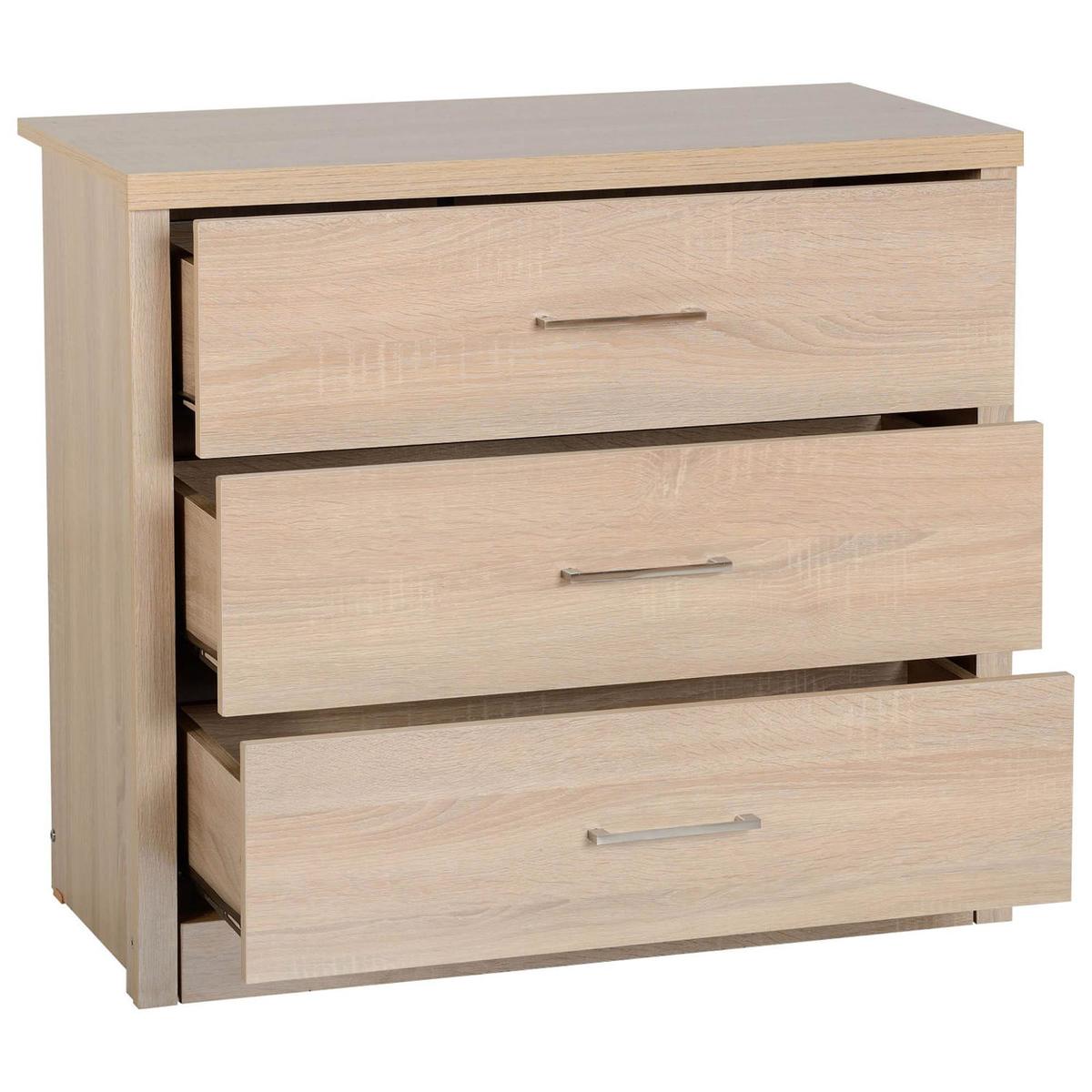 Lennon Oak Effect 3 Drawer Chest Natural – image 2