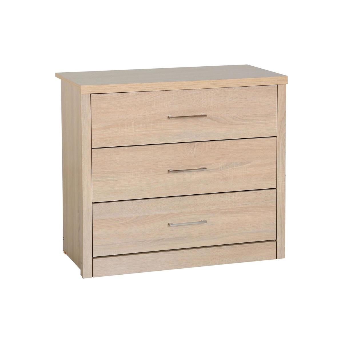 Lennon Oak Effect 3 Drawer Chest Natural – image 1