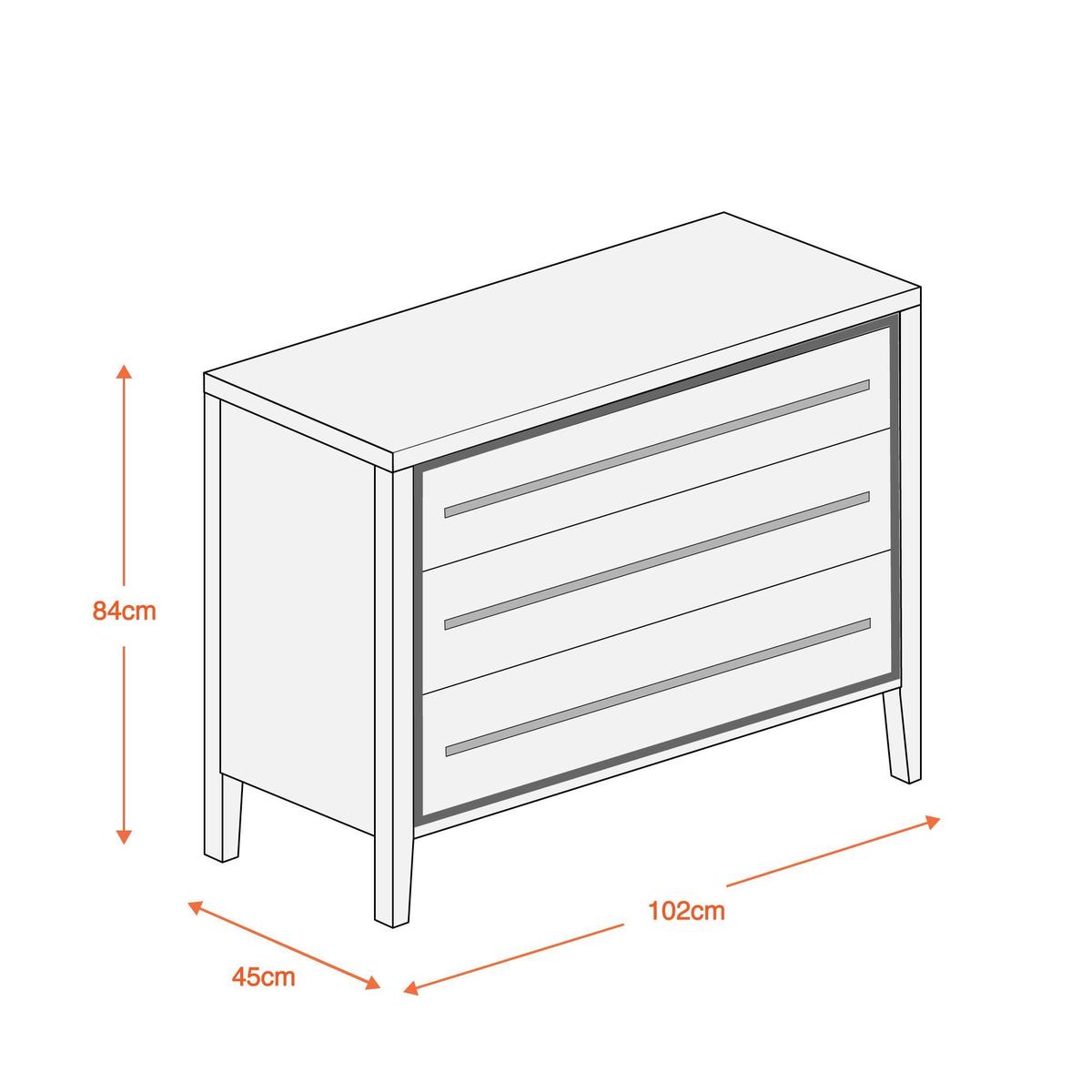 Mason Oak 3 Drawer Chest Oak – image 3