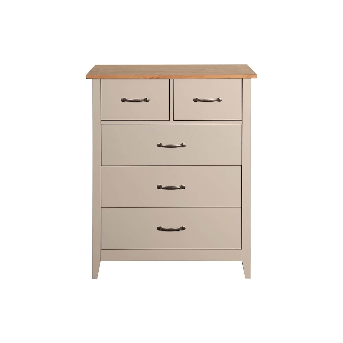 Norfolk Grey Wide 5 Drawer Chest Grey – image 1