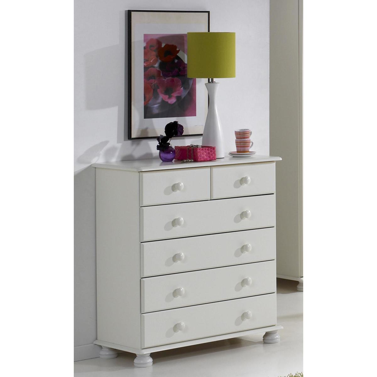 Colburn White 6 Drawer Chest White – image 3