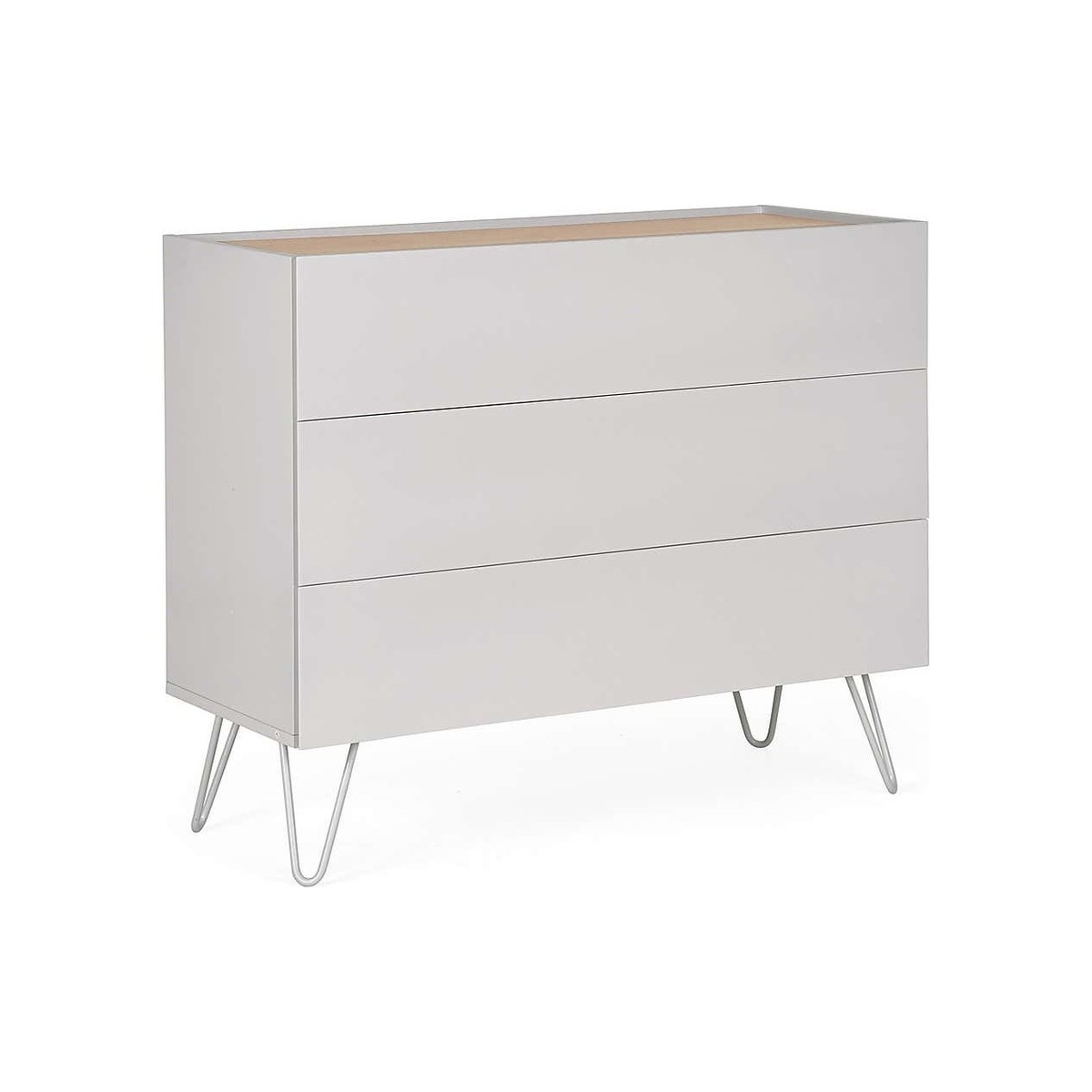 Penelope Dove Grey 3 Drawer Chest Grey and Brown – image 2