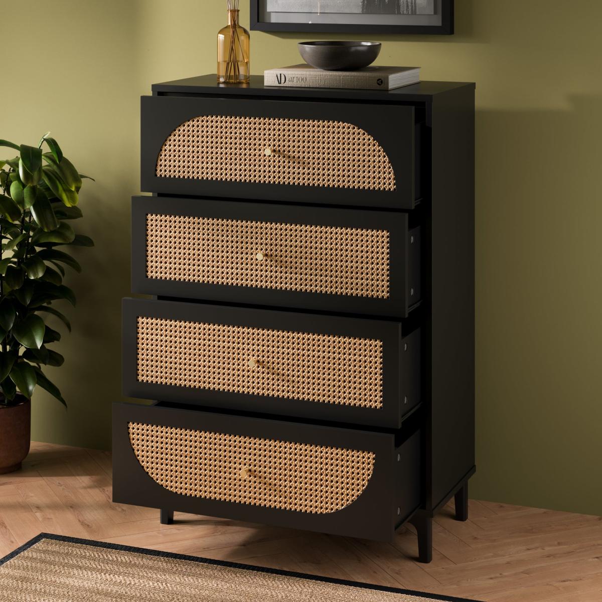 Franco 4 Drawer Chest Black Black – image 3