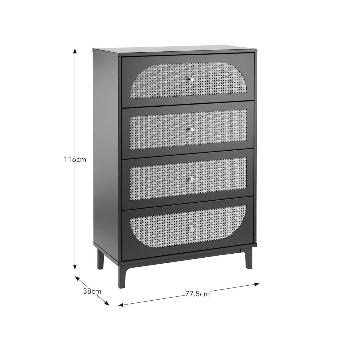 Franco 4 Drawer Chest Black Black – image 7