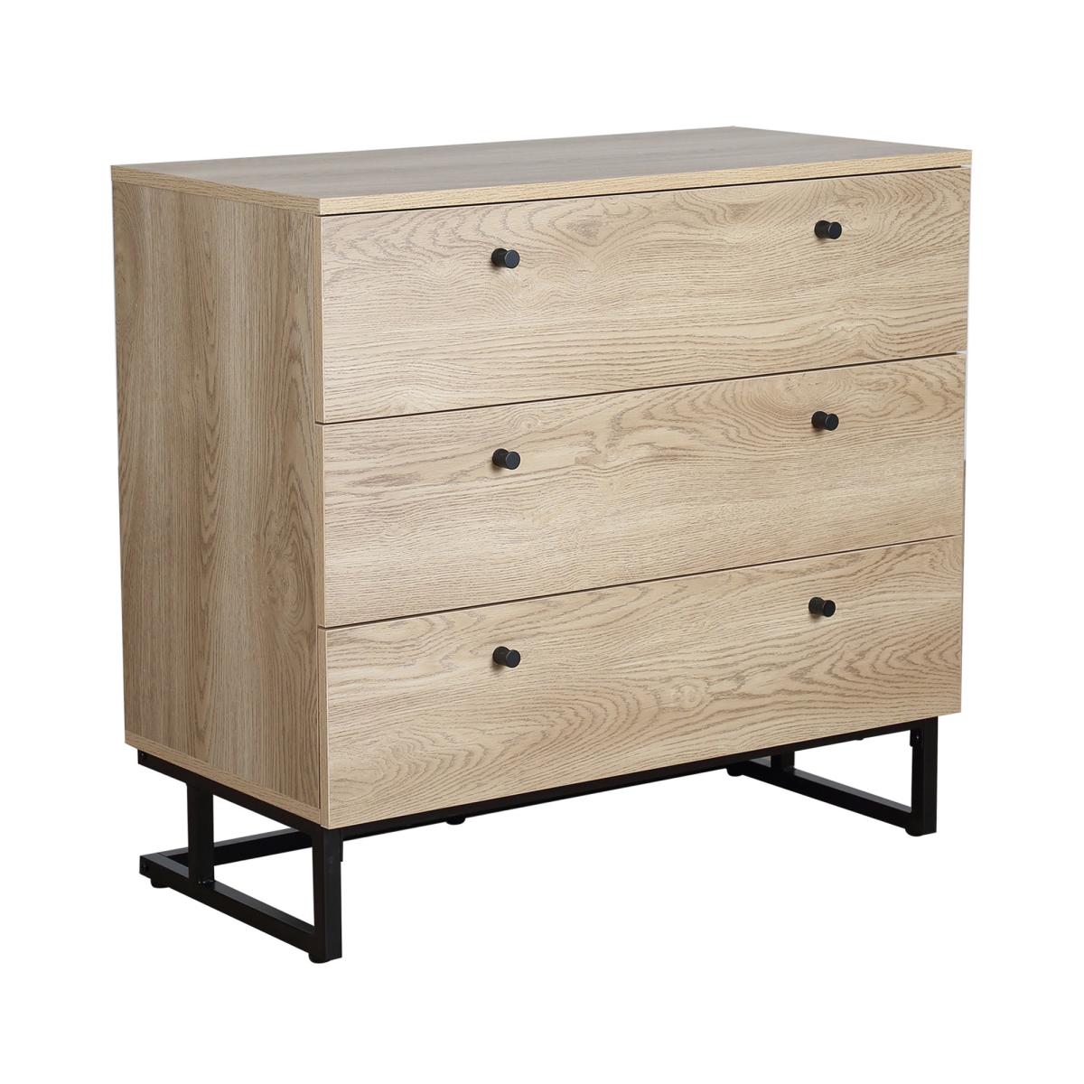 Charlie 3 Drawer Chest Oak Effect Brown – image 4