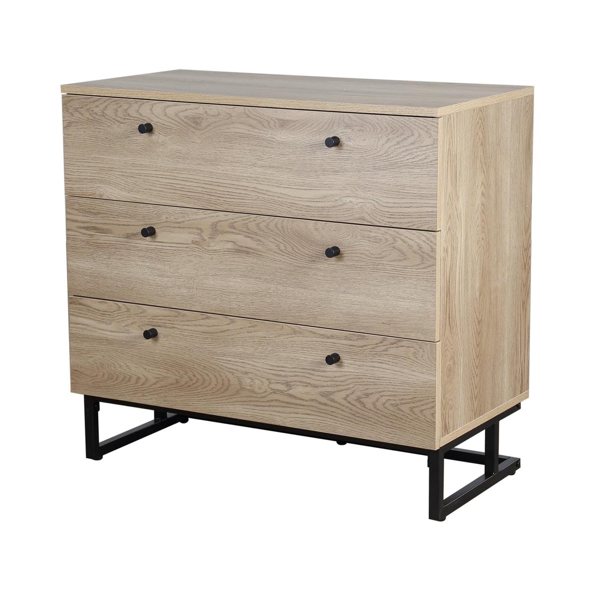 Charlie 3 Drawer Chest Oak Effect Brown – image 6