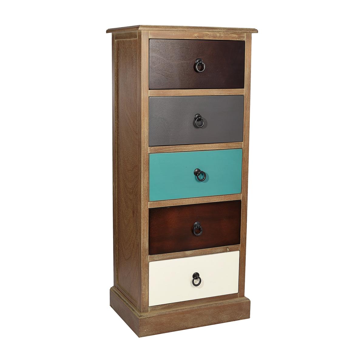 Pacific Loft 5 Drawer Chest, Pine MultiColoured – image 2