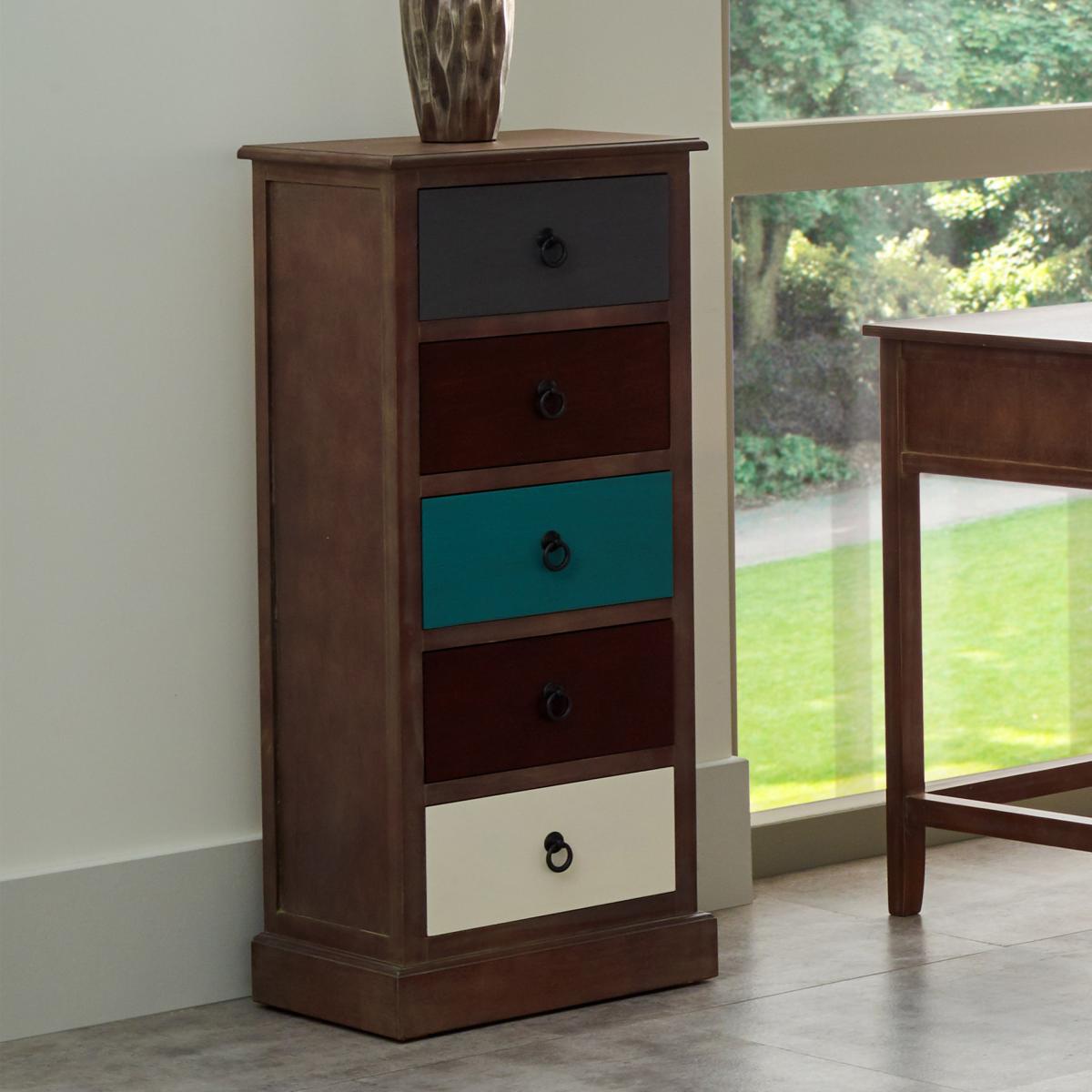 Pacific Loft 5 Drawer Chest, Pine MultiColoured – image 1