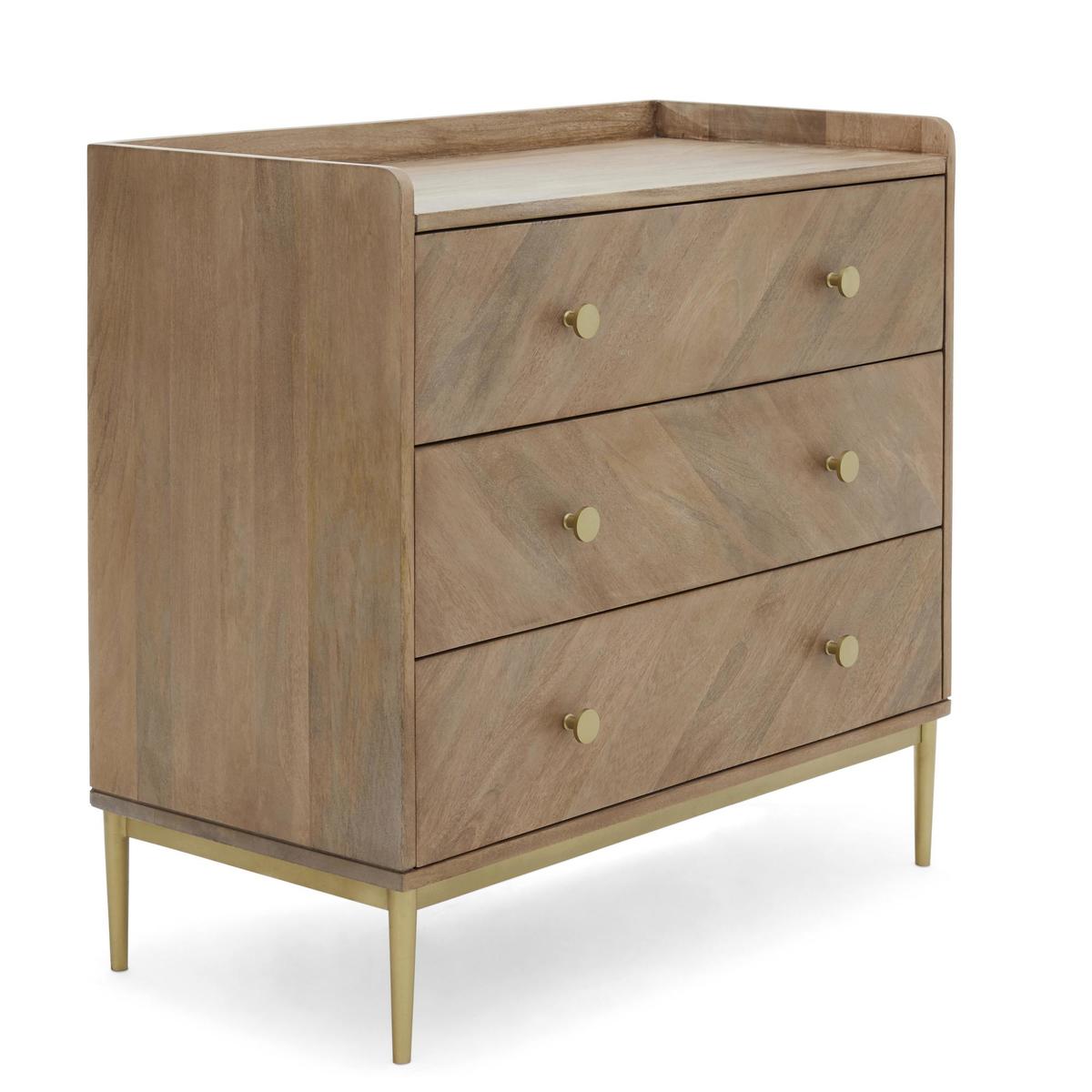 Rumi 3 Drawer Chest Brown – image 5