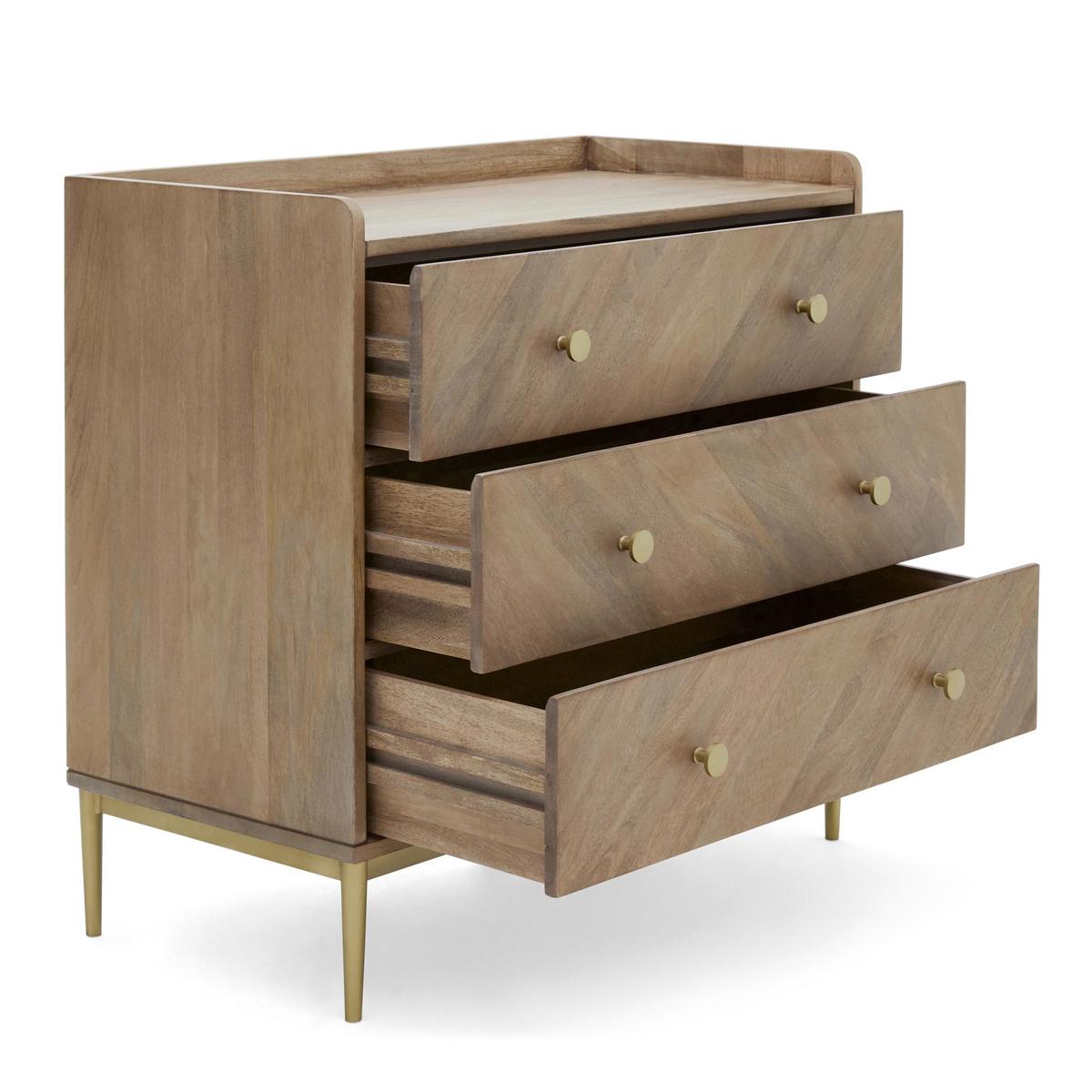 Rumi 3 Drawer Chest Brown – image 6