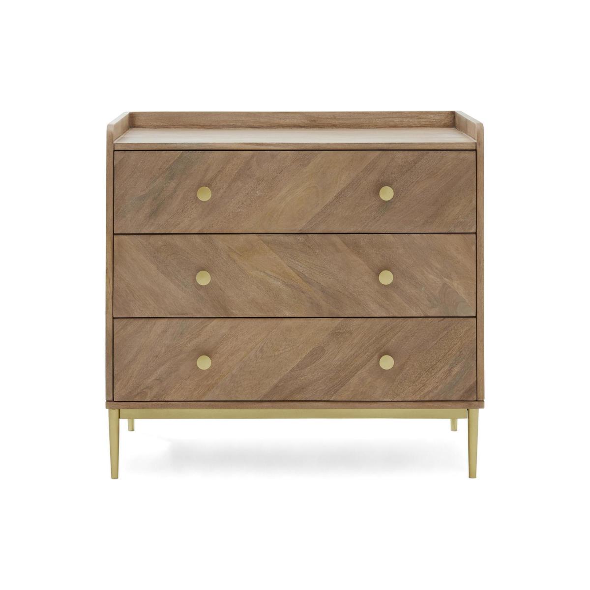 Rumi 3 Drawer Chest Brown – image 1