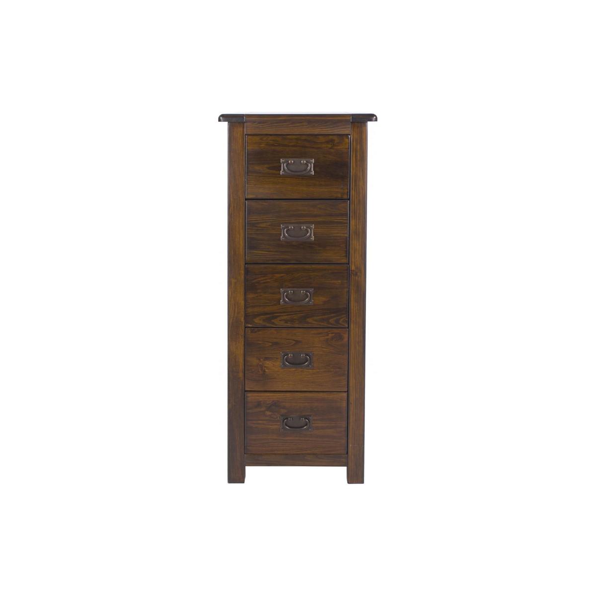 Boston Narrow 5 Tallboy Drawer Chest Brown – image 1