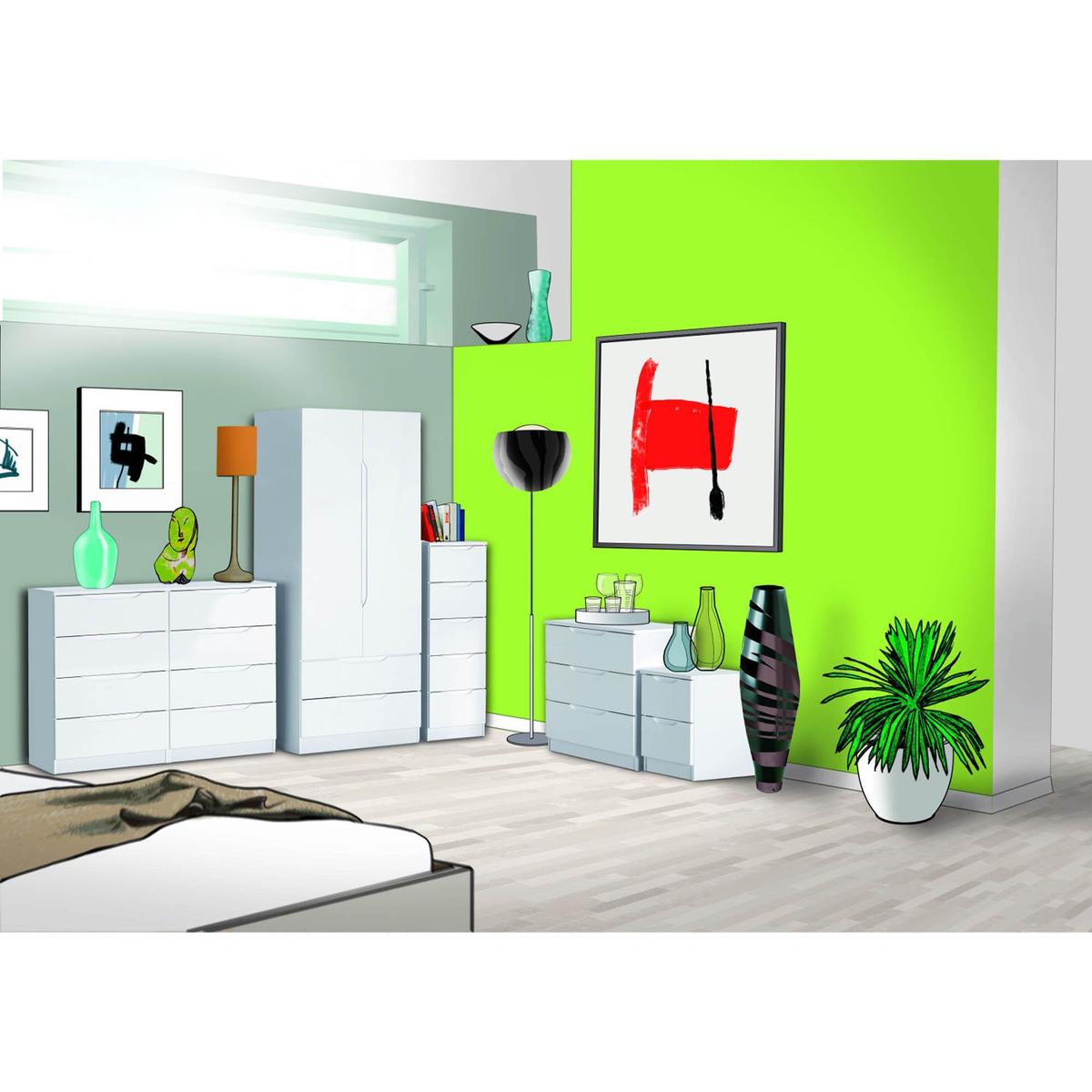 Legato White Gloss 6 Drawer Wide Chest White – image 4