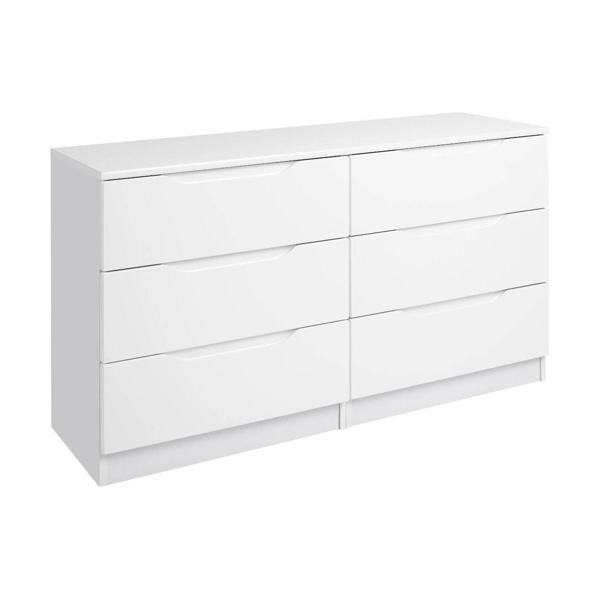 Legato White Gloss 6 Drawer Wide Chest White – image 2