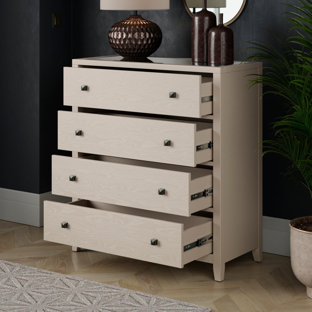 Luxe 4 Drawer Chest Of Drawers Natural – image 2