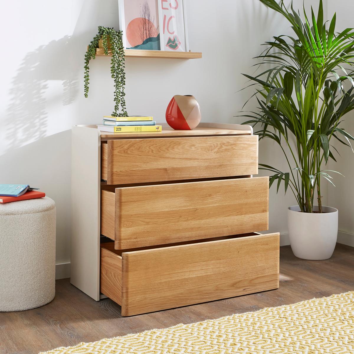Reggie 3 Drawer Chest, Oak Effect Oak – image 3