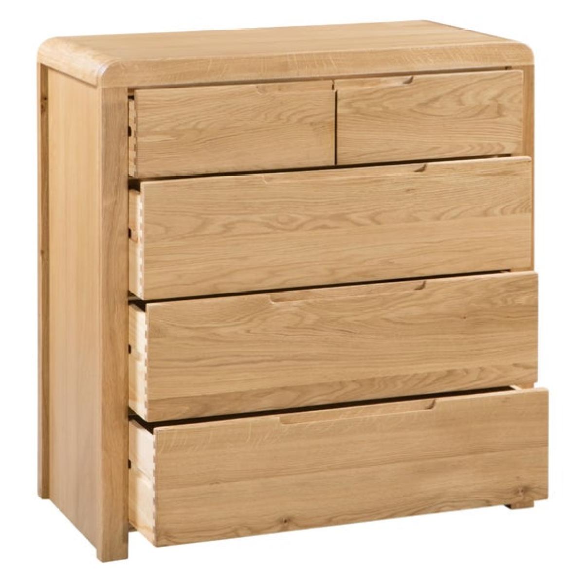 Return - Curve 5 Drawer Chest, Oak – image 3