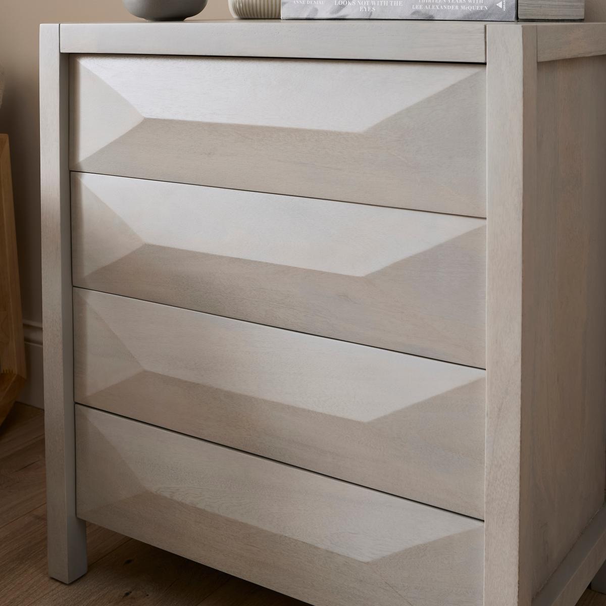 Watkins 4 Drawer Chest, Mango Wood White – image 4