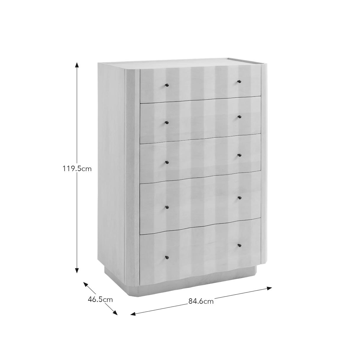 Willa 5 Drawer Chest Off-White – image 6