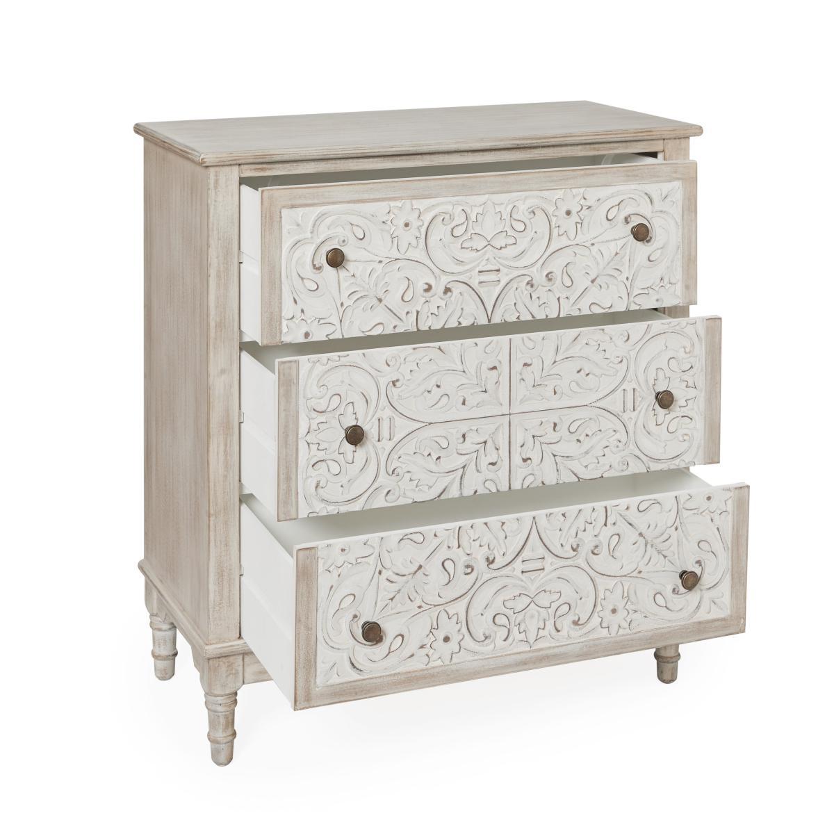 Lucille 3 Drawer Chest White – image 4