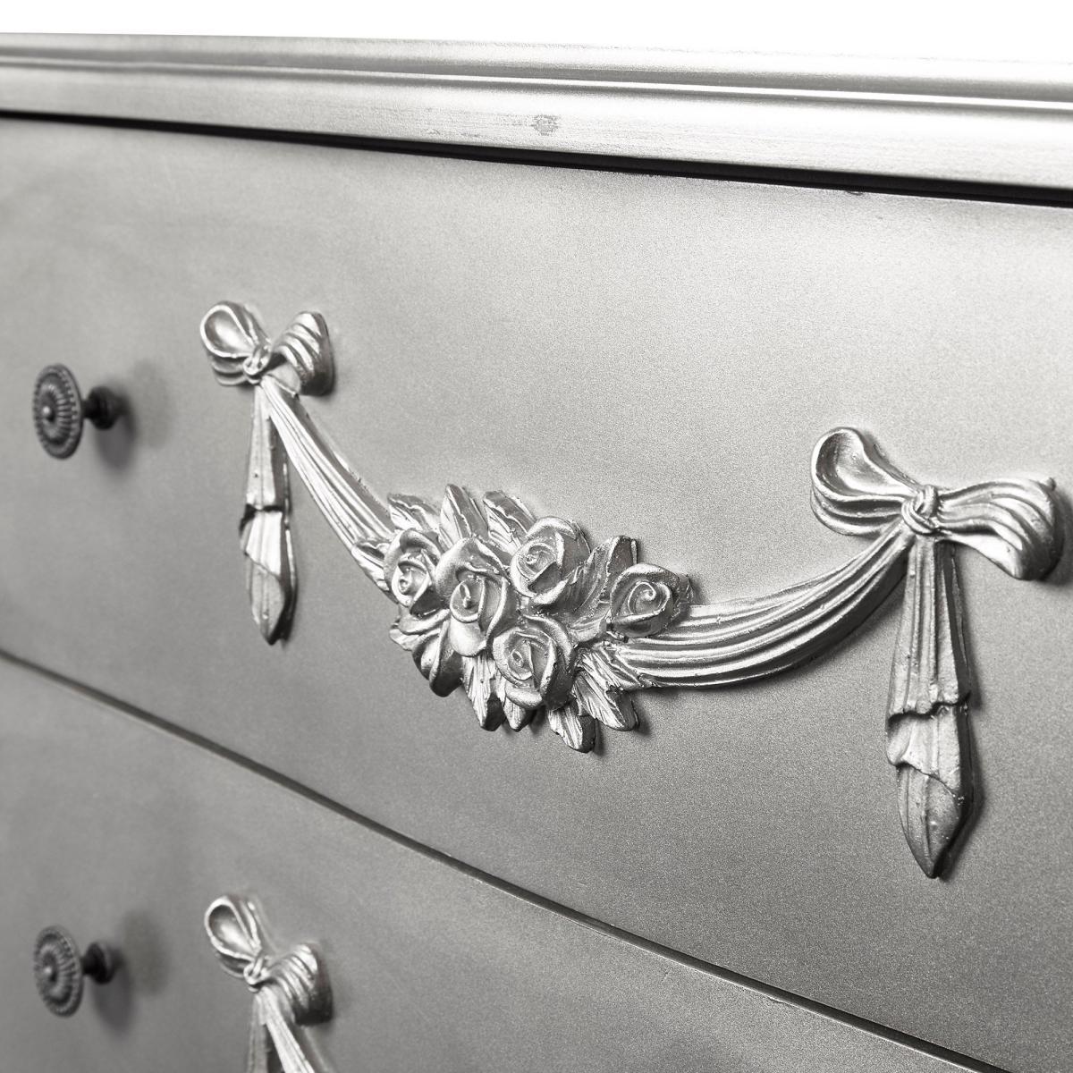 Toulouse Silver Wide 4 Drawer Chest Silver – image 4