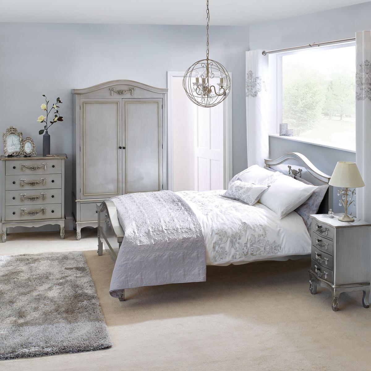 Toulouse Silver Wide 4 Drawer Chest Silver – image 8