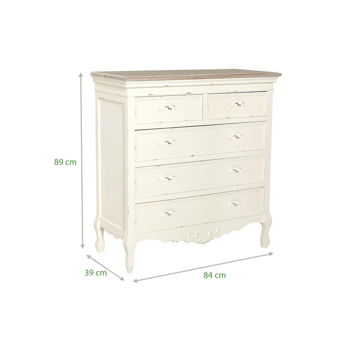 Camille Ivory 5 Drawer Chest Cream – image 3