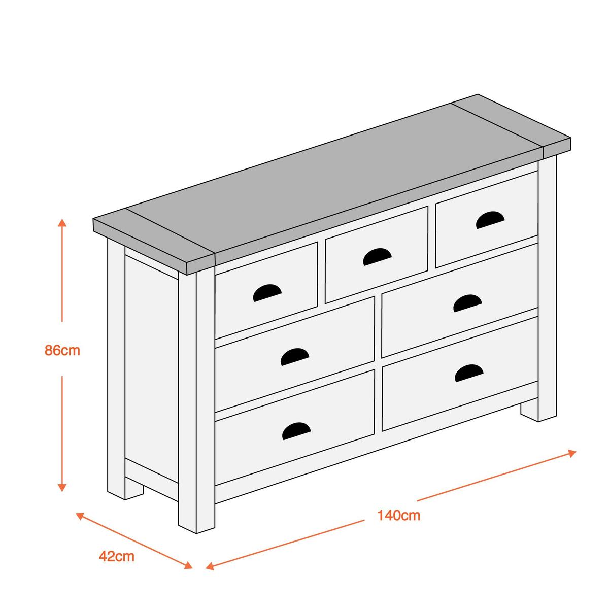 Wilby Cream 7 Drawer Chest Cream – image 3