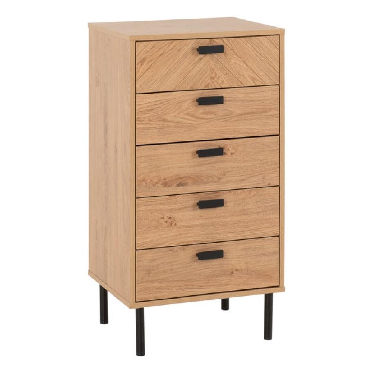 Return - Barker 5 Drawer Narrow Chest, Oak Effect – image 2