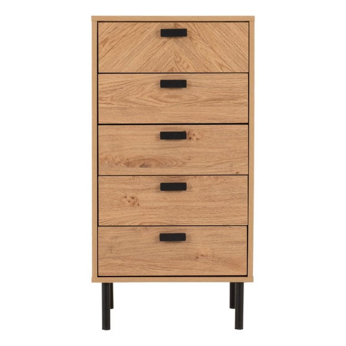 Return - Barker 5 Drawer Narrow Chest, Oak Effect – image 3
