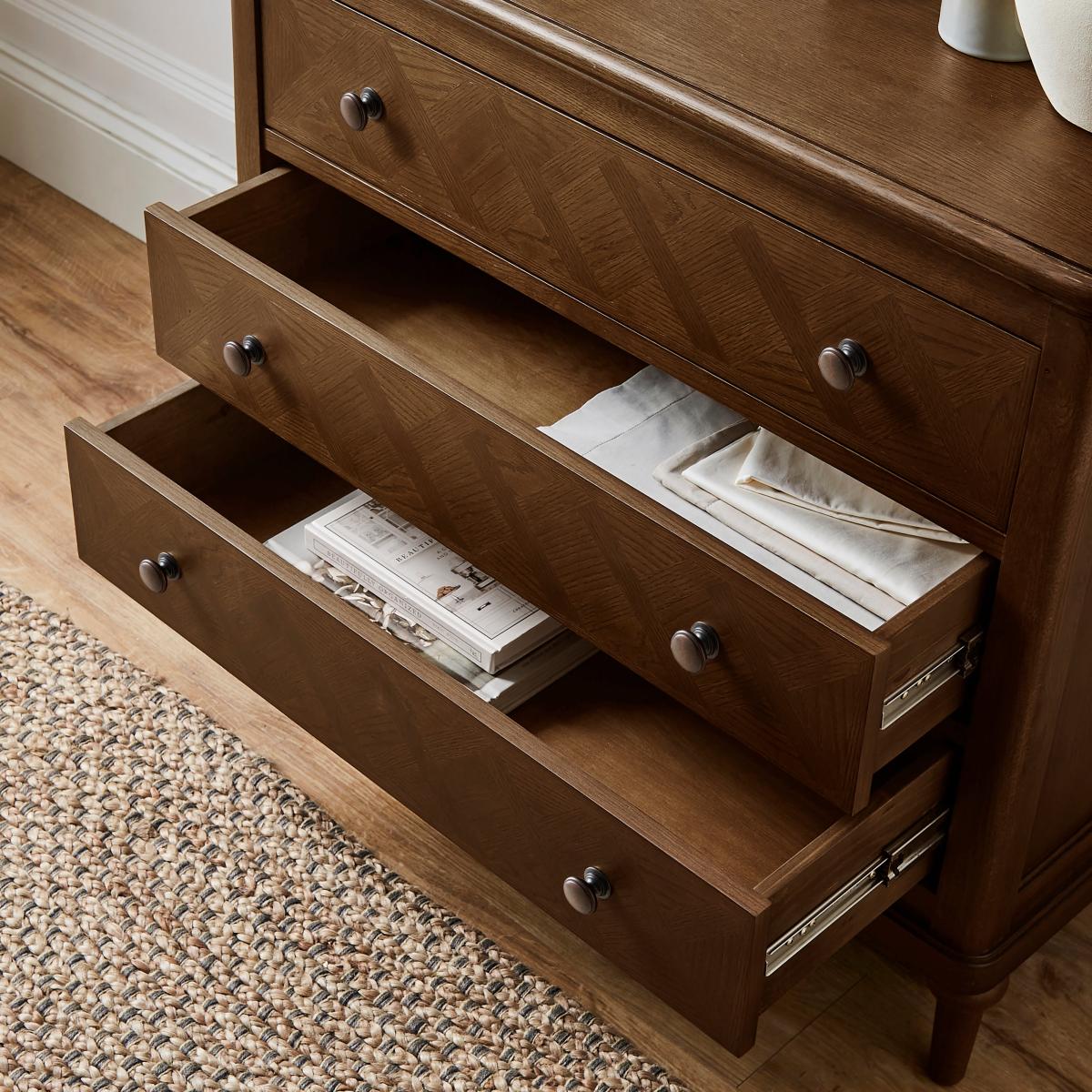 Boulton 3 Drawer Chest Mid Stained Wood – image 3