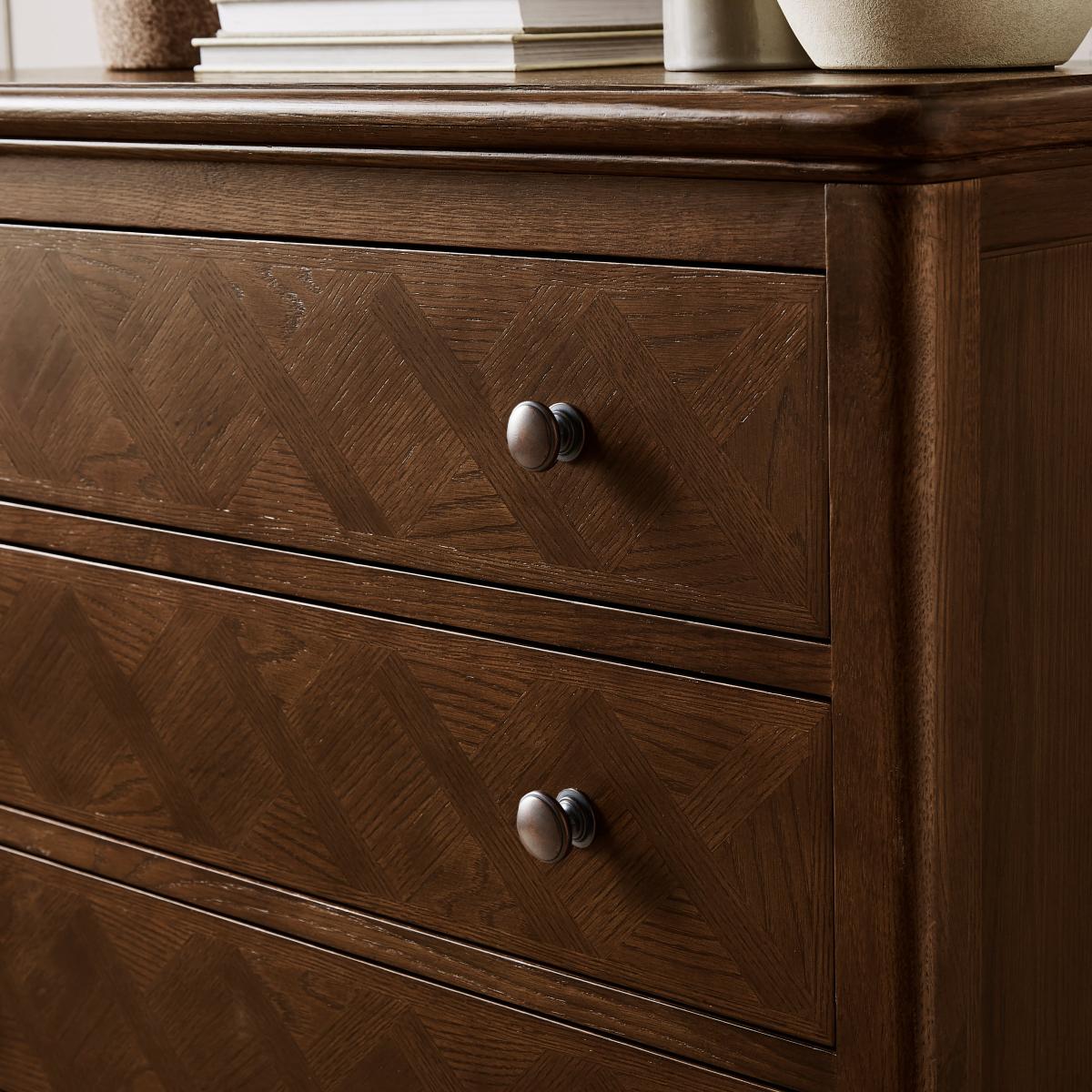 Boulton 3 Drawer Chest Mid Stained Wood – image 4
