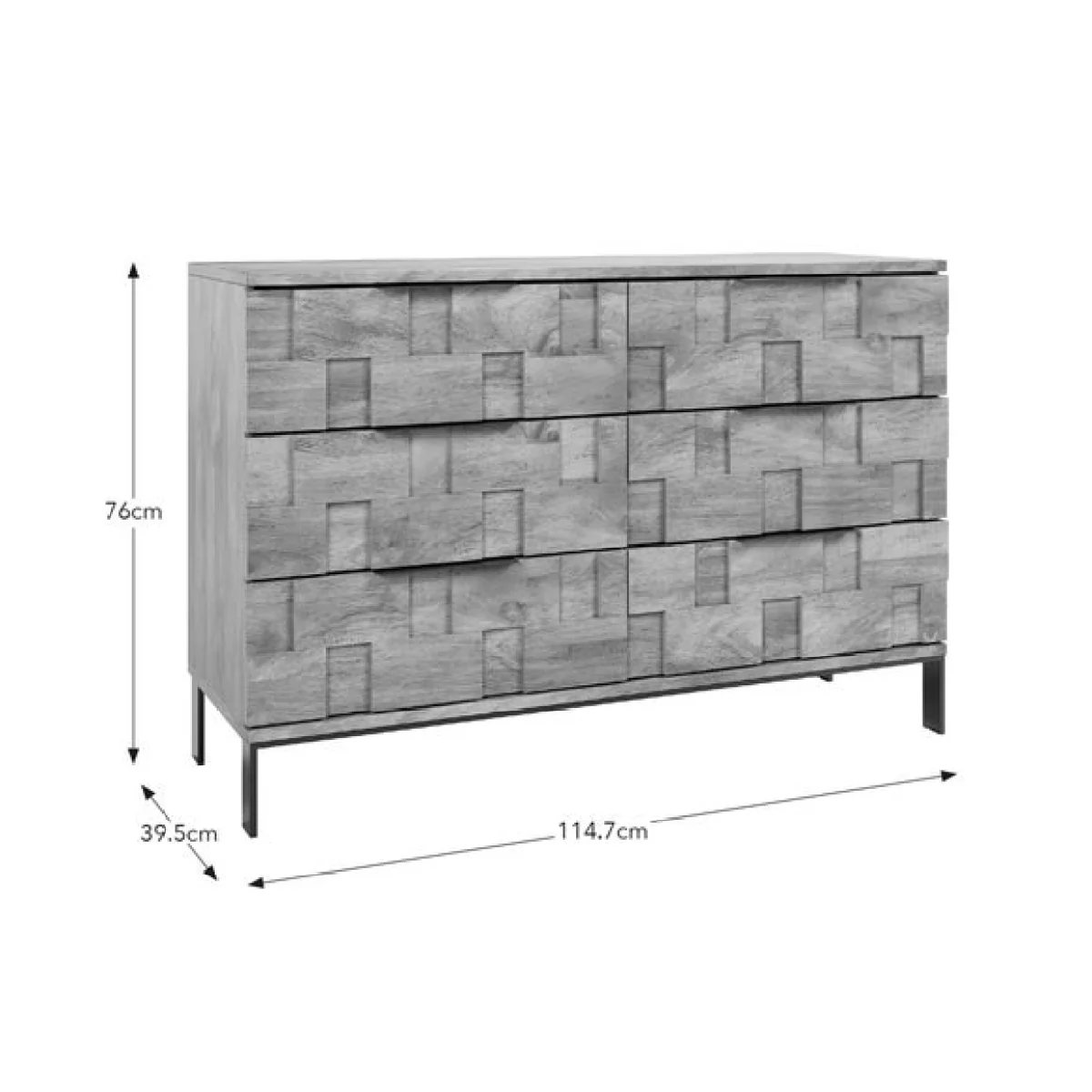 Watson 6 Drawer Chest, Wood Effect – image 7