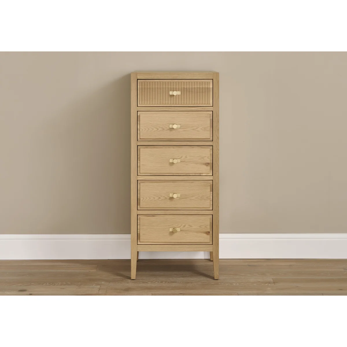 Alicent 5 Drawer Tallboy - Bedroom Furniture - In Time for Christmas – image 5