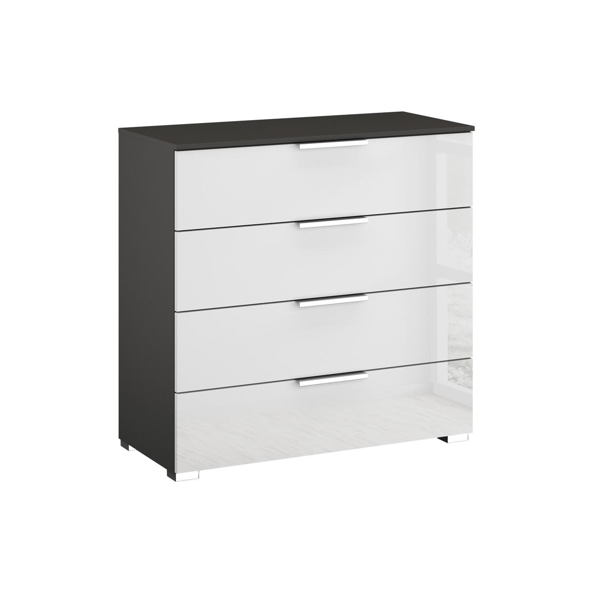 Rauch - Formes Glass 4 Drawer Wide Chest - White