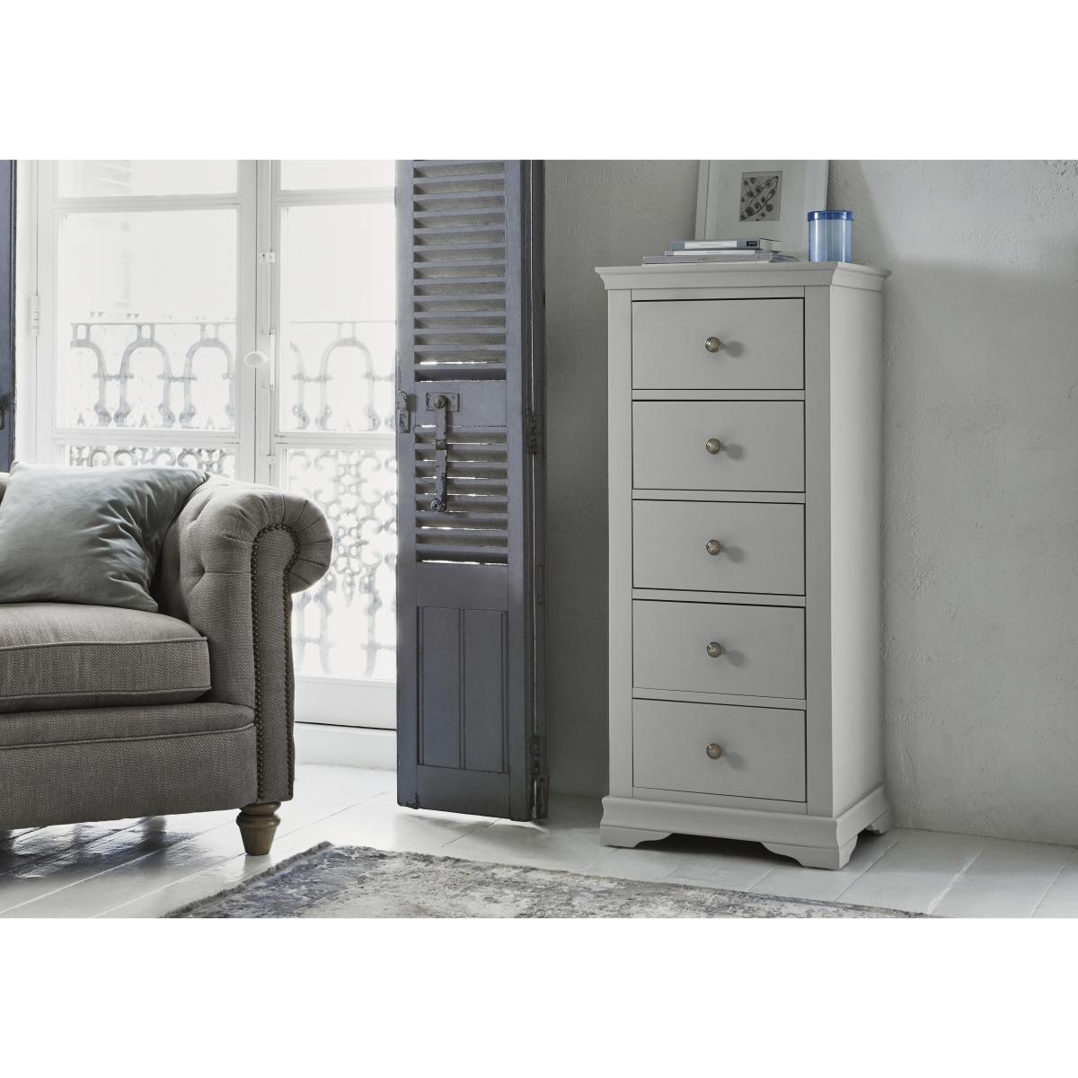 Tiverton 5 Drawer Tall Chest - White – image 2