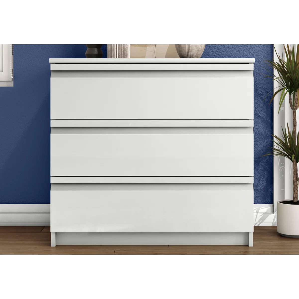 London Bedrooms - Kings Cross 3 Drawer Chest - Light Grey – image 2