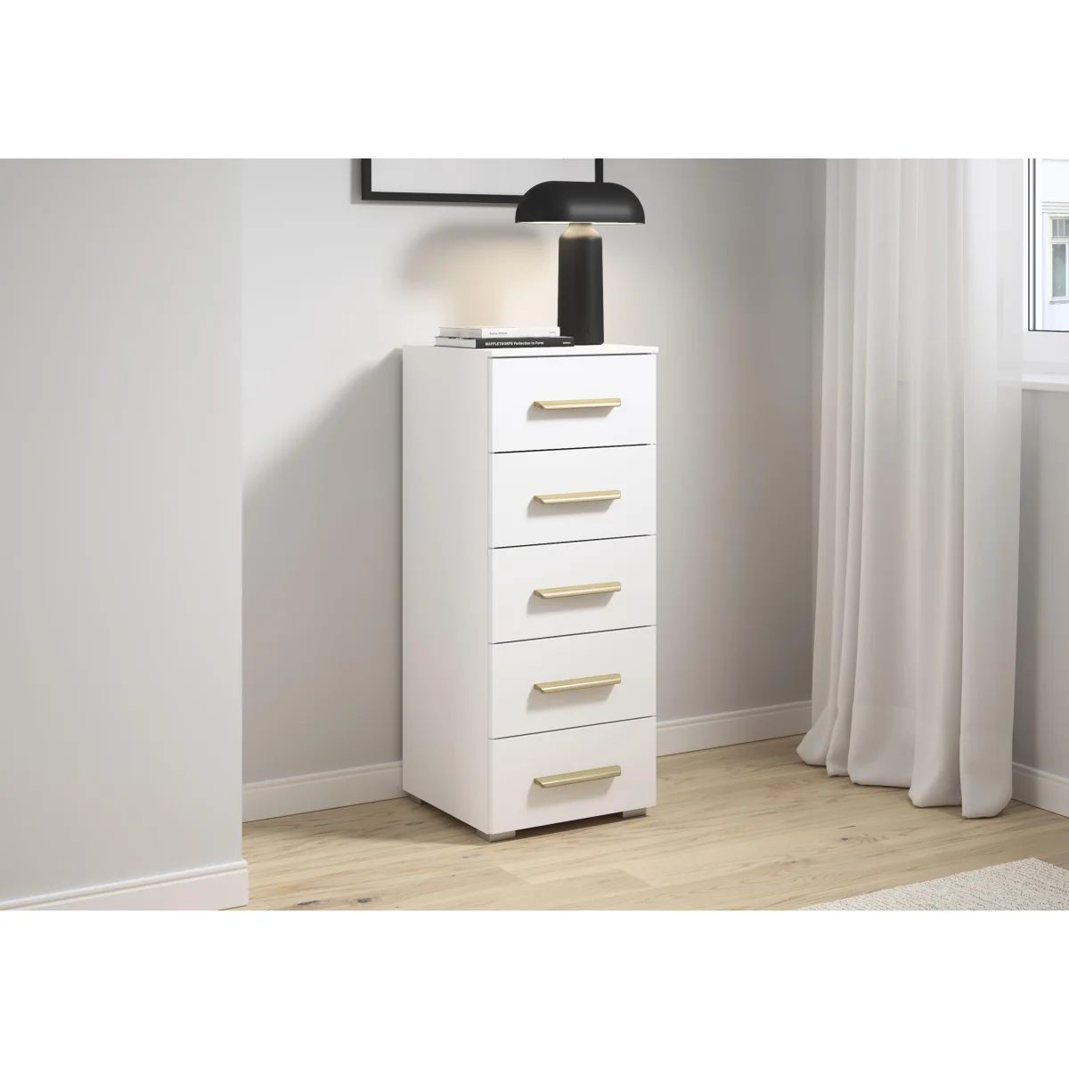 Rauch - Flavia 5 Drawer Decor Tall Chest - Metallic Grey – image 2