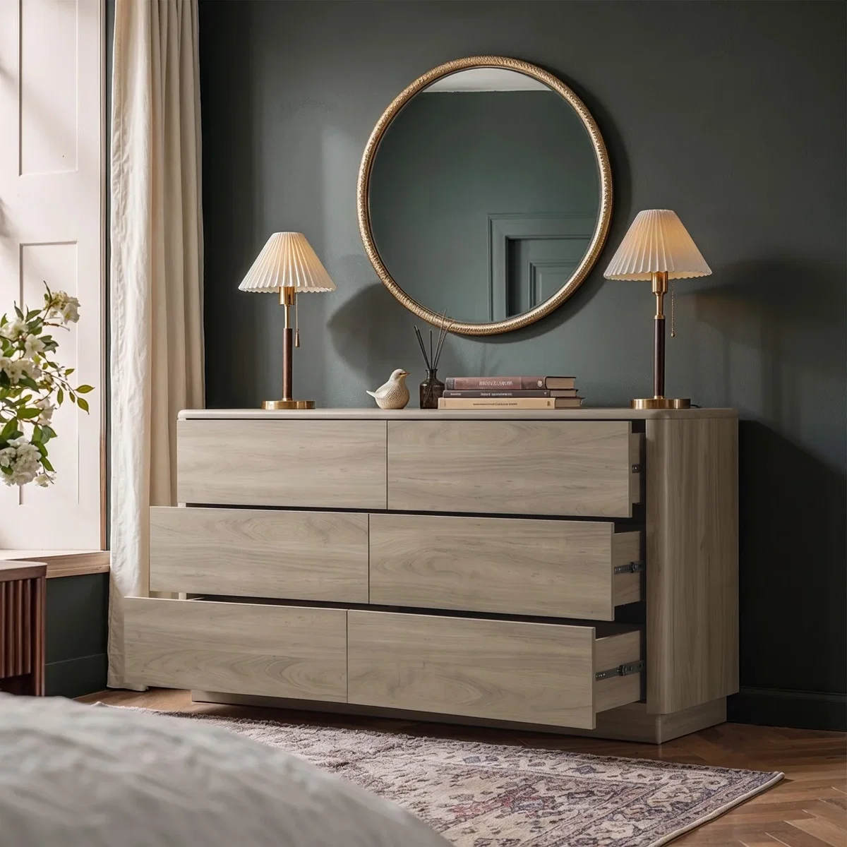 Modern Light Oak 6 Drawer Chest of Drawers - Rowan – image 2