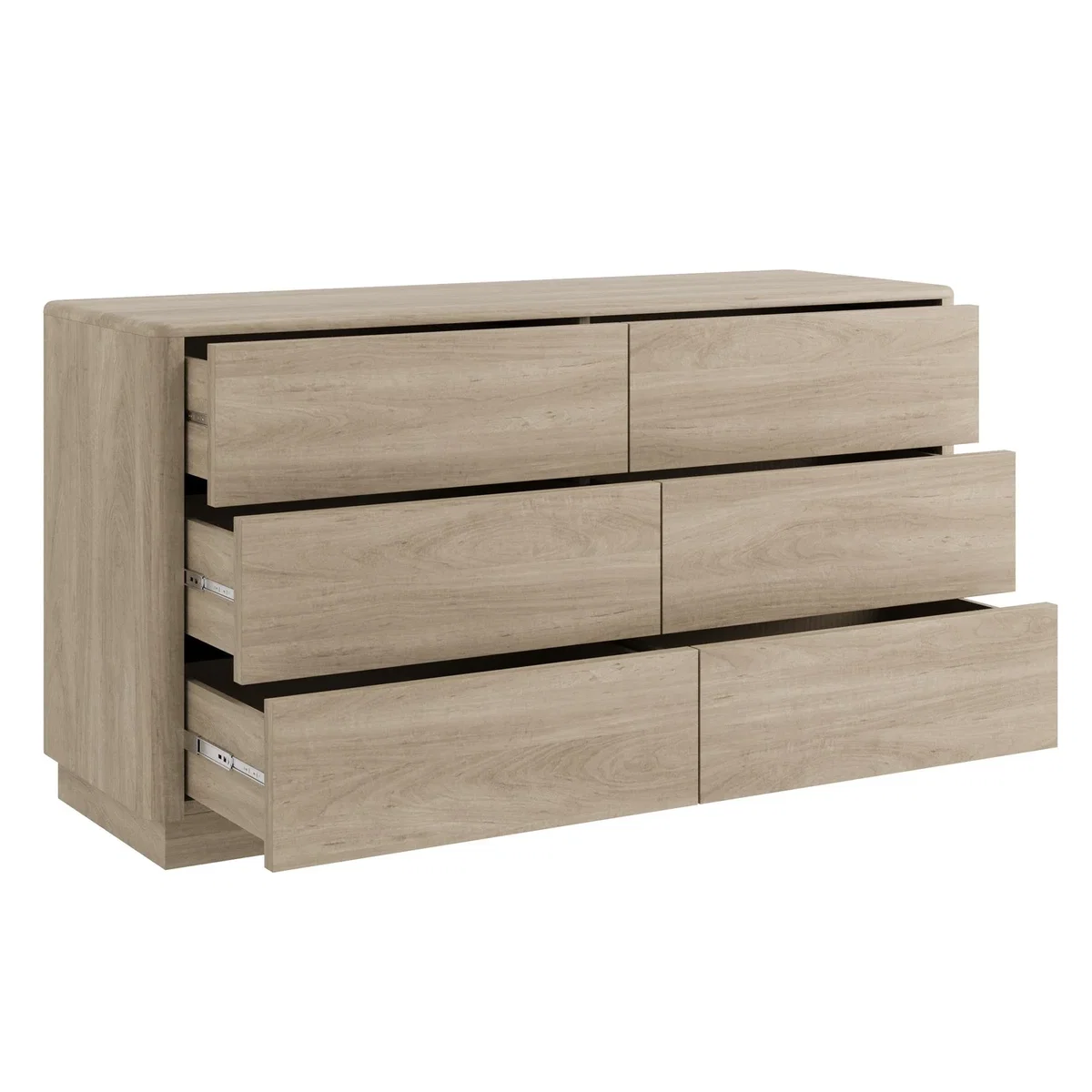 Modern Light Oak 6 Drawer Chest of Drawers - Rowan – image 6
