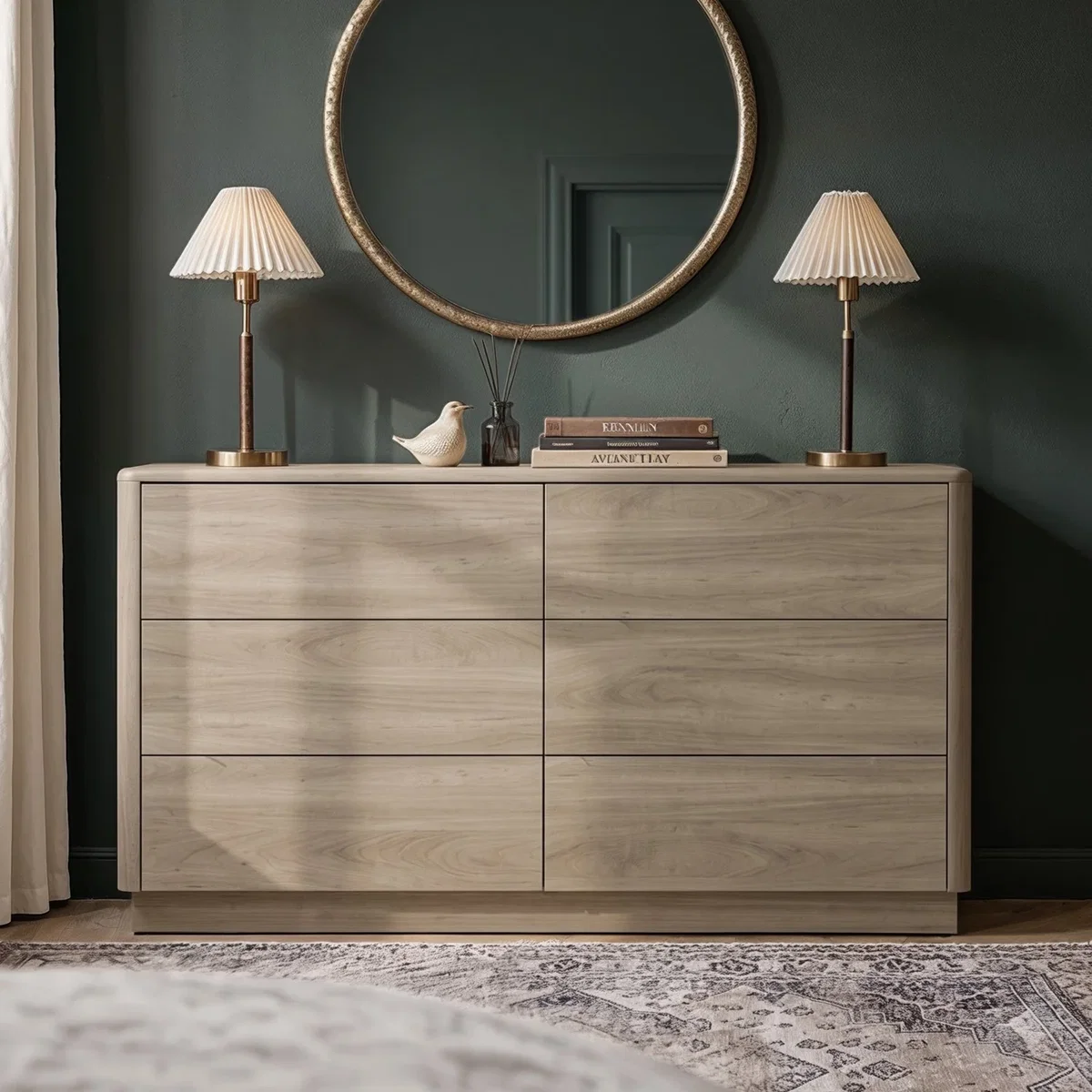 Modern Light Oak 6 Drawer Chest of Drawers - Rowan – image 1