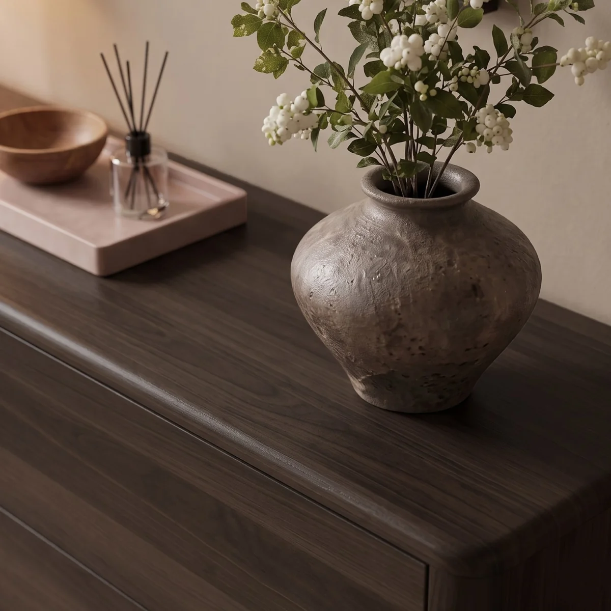 Modern Walnut 6 Drawer Chest of Drawers - Rowan – image 3
