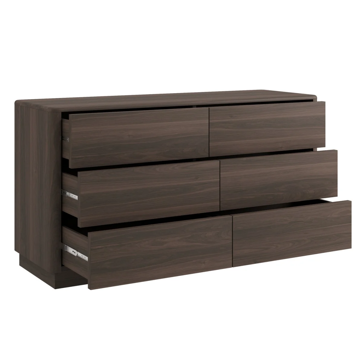 Modern Walnut 6 Drawer Chest of Drawers - Rowan – image 6