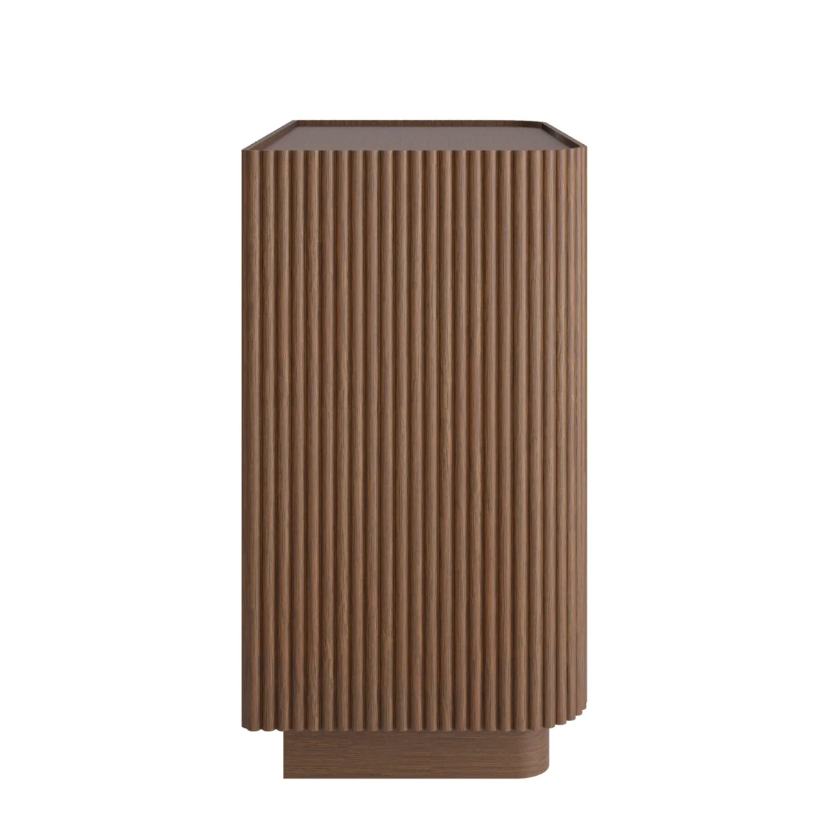 Walnut Ribbed 3 Drawer Chest of Drawers - Fully Assembled - Drew – image 7