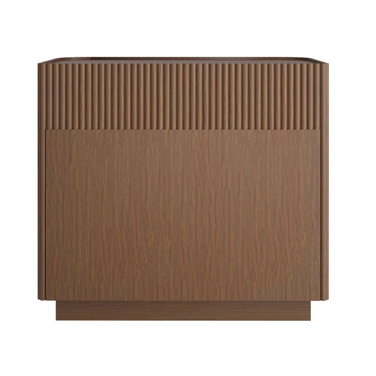 Walnut Ribbed 3 Drawer Chest of Drawers - Fully Assembled - Drew – image 8