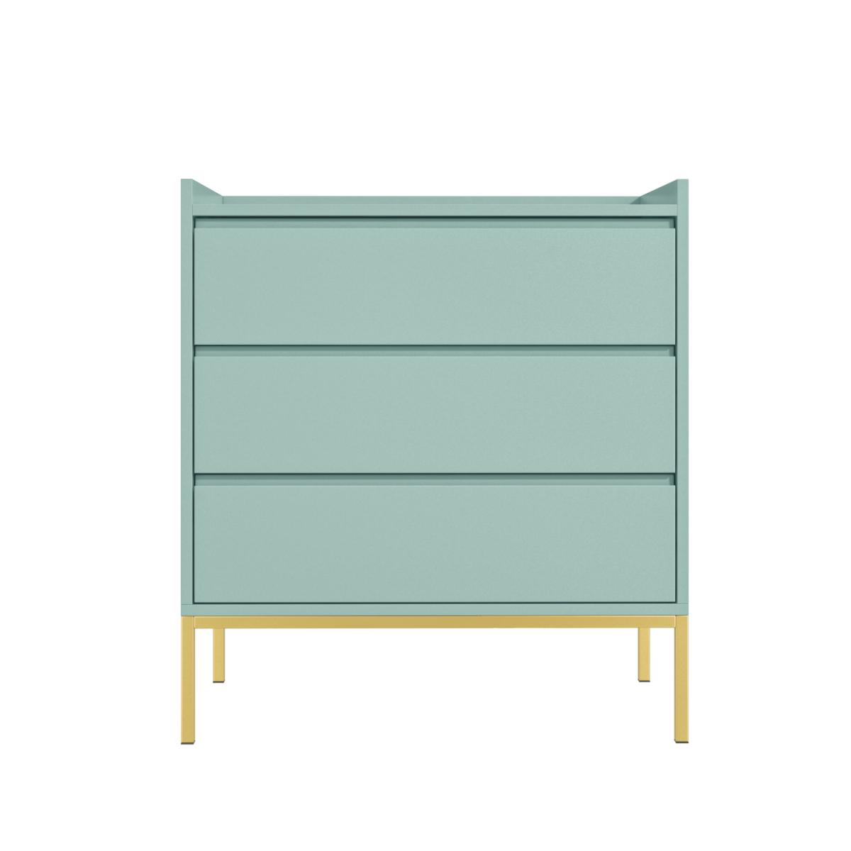Green Chest of 3 Drawers with Gold Legs - Zion – image 2