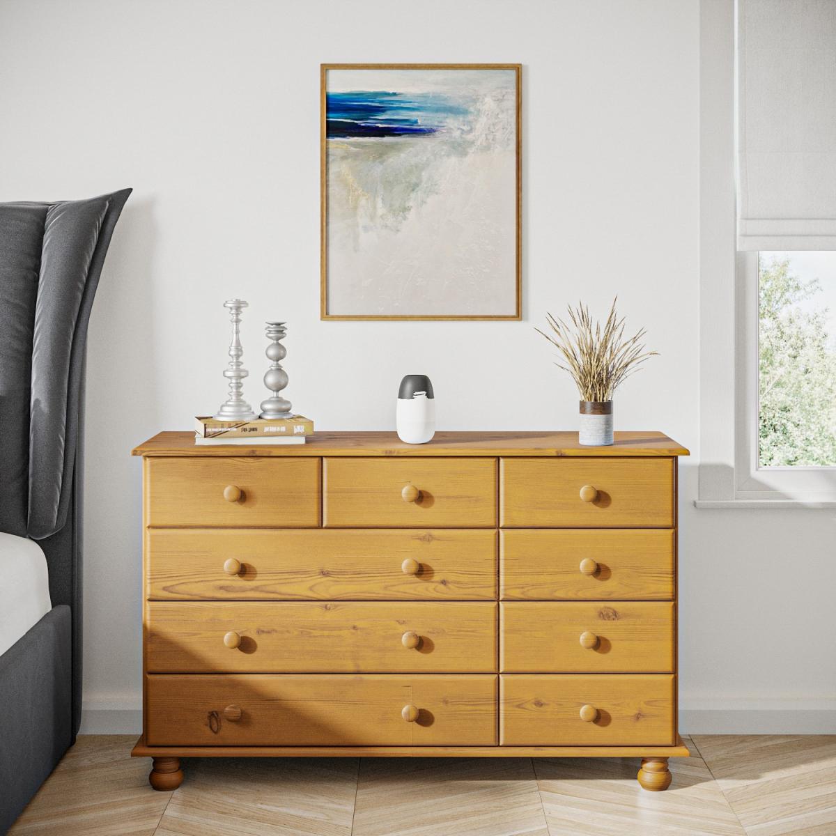 Wide Pine Chest of 9 Drawers - Hamilton – image 1